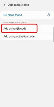 Tap “Add using QR code” / ”Add using activation code”