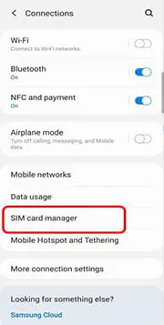 Tap “SIM card manager”