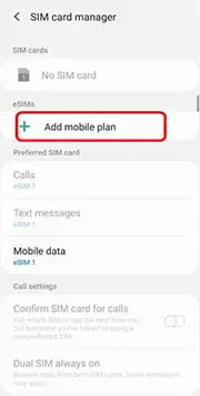 Tap “Add mobile plan”