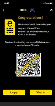 Scan QR code and download eSIM